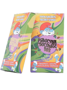 papa smurf’s secret stash shroom bar – organic vegan chocolate orange 3.5g